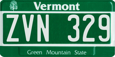 VT license plate ZVN329