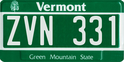 VT license plate ZVN331