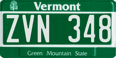 VT license plate ZVN348