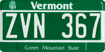 VT license plate ZVN367