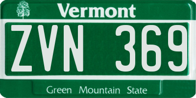 VT license plate ZVN369