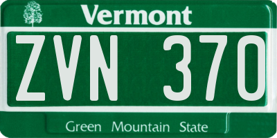 VT license plate ZVN370
