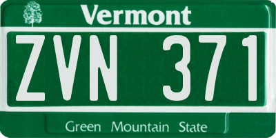 VT license plate ZVN371