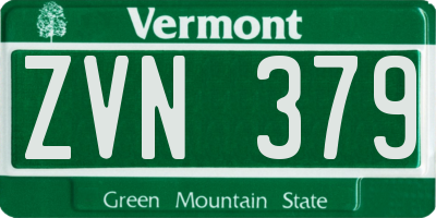 VT license plate ZVN379