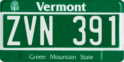 VT license plate ZVN391