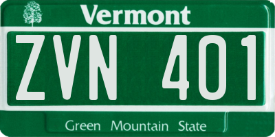 VT license plate ZVN401