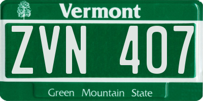 VT license plate ZVN407