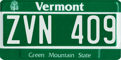 VT license plate ZVN409