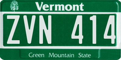 VT license plate ZVN414
