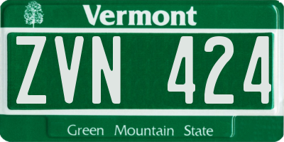 VT license plate ZVN424
