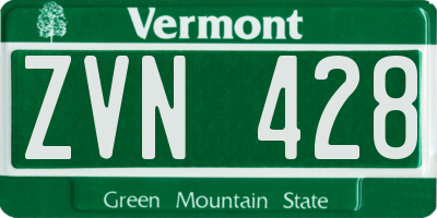VT license plate ZVN428