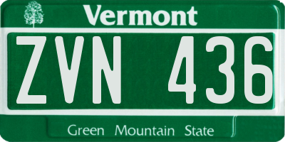 VT license plate ZVN436