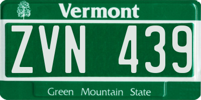 VT license plate ZVN439