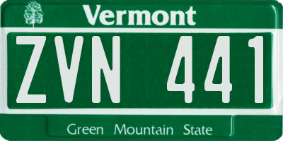 VT license plate ZVN441
