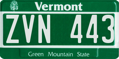 VT license plate ZVN443