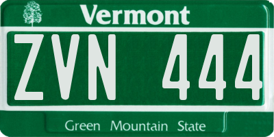 VT license plate ZVN444