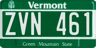 VT license plate ZVN461