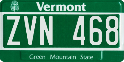 VT license plate ZVN468