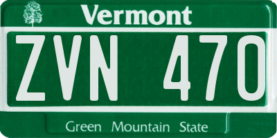 VT license plate ZVN470