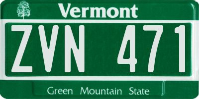 VT license plate ZVN471