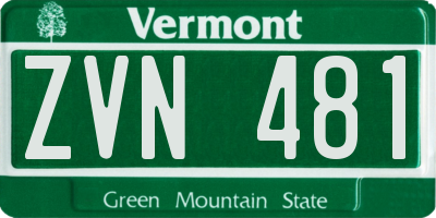 VT license plate ZVN481