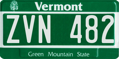 VT license plate ZVN482