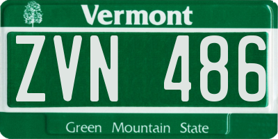 VT license plate ZVN486