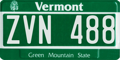 VT license plate ZVN488