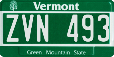 VT license plate ZVN493