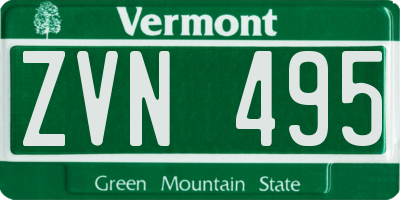 VT license plate ZVN495
