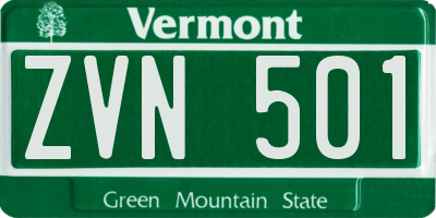 VT license plate ZVN501