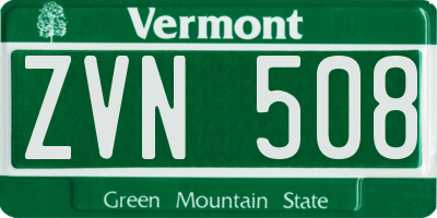 VT license plate ZVN508