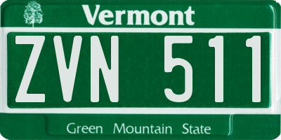 VT license plate ZVN511
