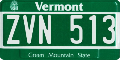 VT license plate ZVN513