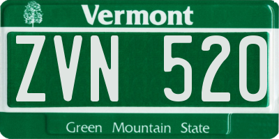 VT license plate ZVN520