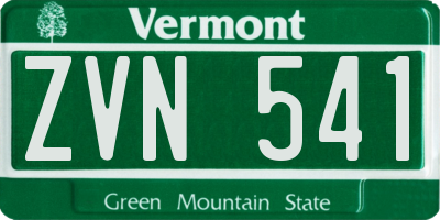 VT license plate ZVN541