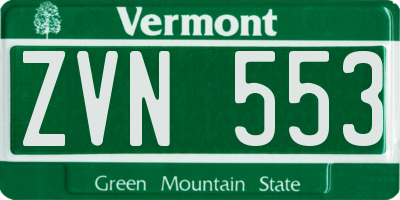 VT license plate ZVN553