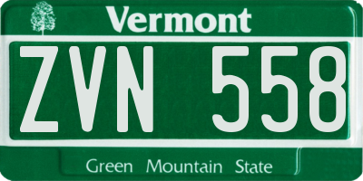 VT license plate ZVN558
