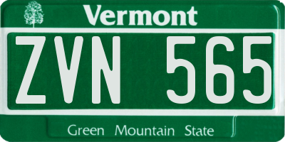 VT license plate ZVN565