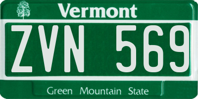VT license plate ZVN569