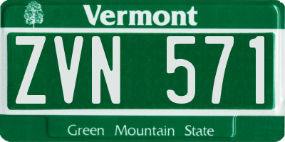 VT license plate ZVN571
