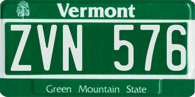 VT license plate ZVN576