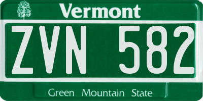 VT license plate ZVN582