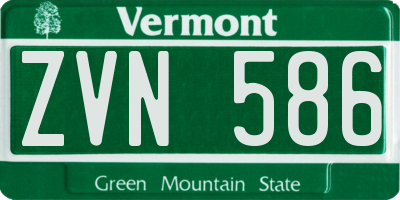 VT license plate ZVN586