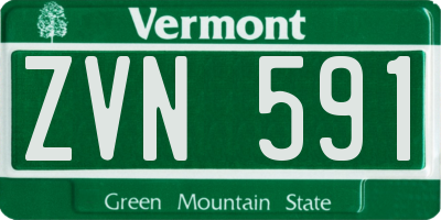 VT license plate ZVN591