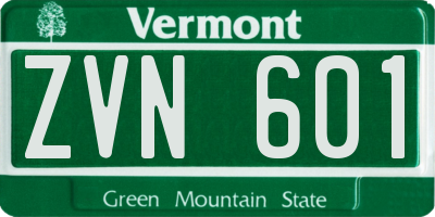 VT license plate ZVN601