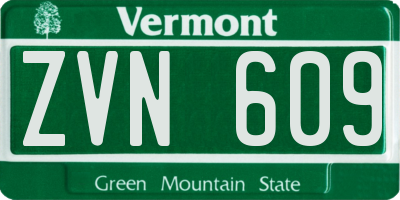 VT license plate ZVN609