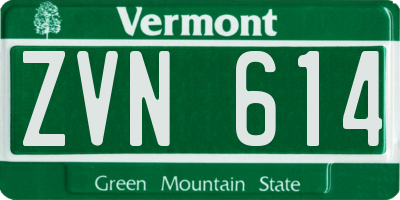VT license plate ZVN614
