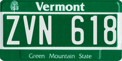 VT license plate ZVN618