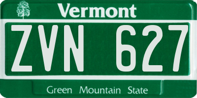 VT license plate ZVN627